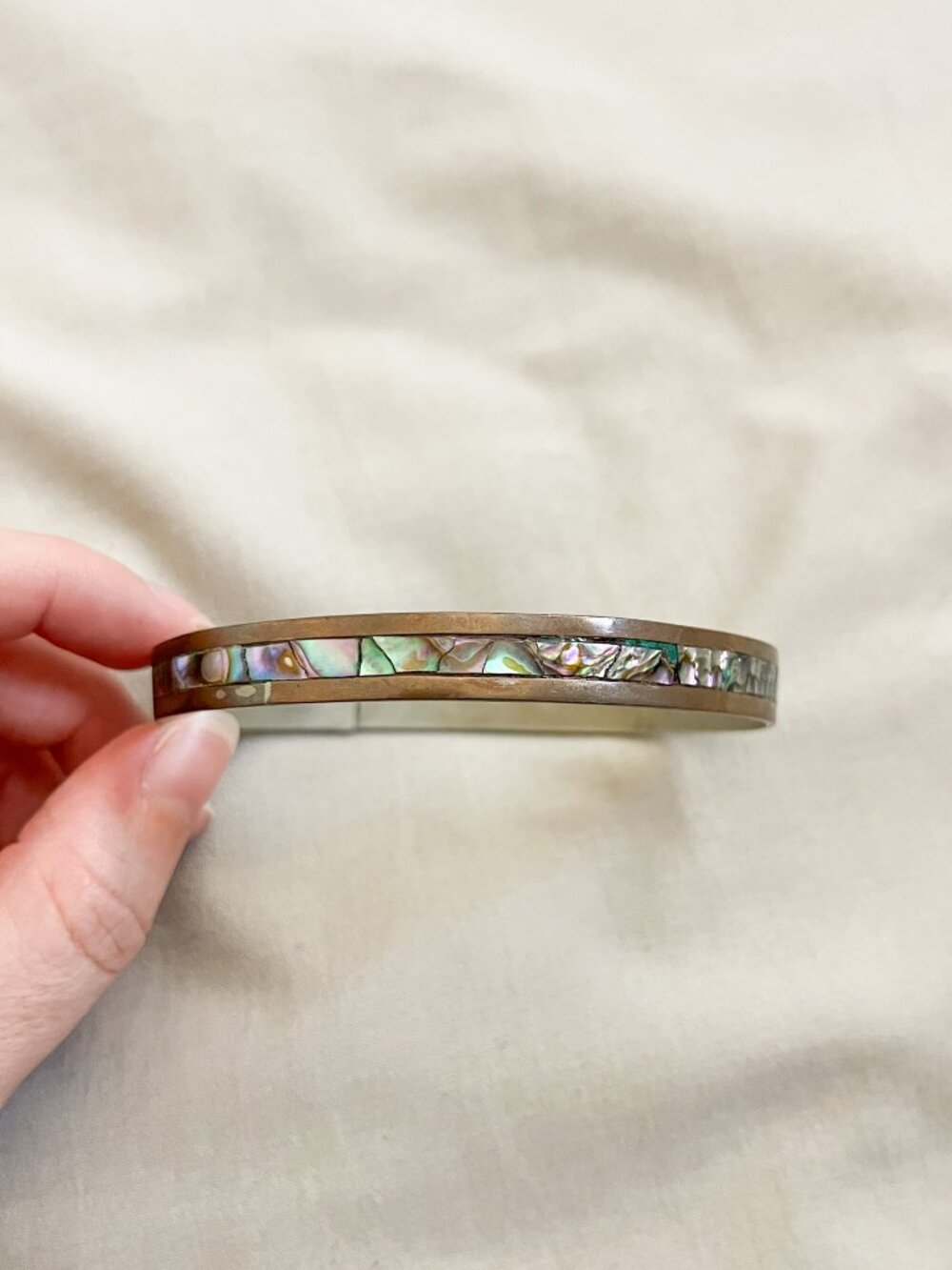 Abalone Inlay Bangle Bracelet